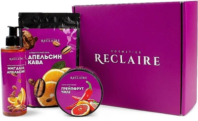 Набір "Потрійний гарячий антицелюлітний комплекс" - Reclaire (scrub/250g + wrap/200ml + oil/200ml) (887638-9099)
