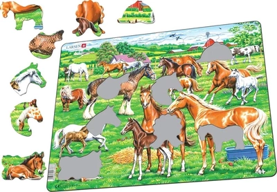 Пазл Larsen Красиві коні різних порід 36 x 28 см 33 деталі (7023852133668)