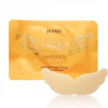 Гідрогелева маска для шиї з плацентою - Petitfee & Koelf "HYDROGEL ANGEL WINGS" Gold Neck Pack 1шт (250207-20326)