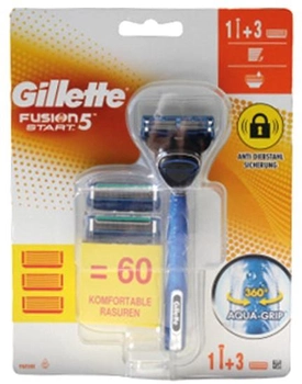 Maszynka do golenia dla mężczyzn Gillette Fusion 5 Start z 3 wymiennymi wkładami (7702018474974)