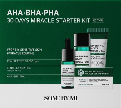 Набір - Some By Mi AHA BHA PHA 30 Days Miracle Mini Set (soap/30ml + ton/mini/30ml + ser/mini/10ml + f/cr/mini/20g) (655045-48)
