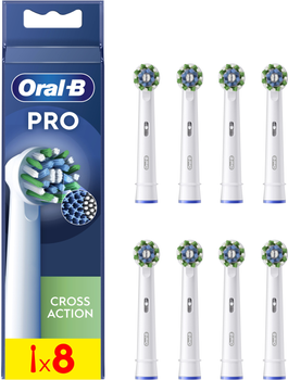 Насадки для электрической зубной щётки Oral-B Pro Cross Action, 8 шт белые (8006540847855)