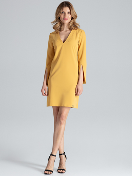 Sukienka ołówkowa damska midi Figl M550 XL Żółta (5902194337656)