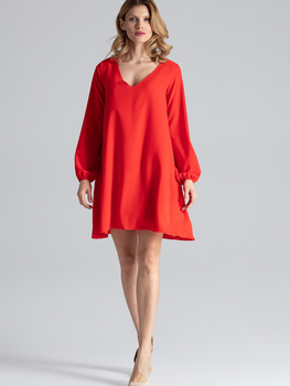 Sukienka trapezowa damska mini Figl M566 S-M Czerwona (5902194340144)