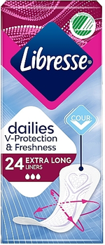 Щоденні прокладки, 24 шт. - Libresse Daily Fresh Extra Long 24шт (834302-23317)