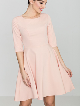 Sukienka trapezowa damska mini Lenitif K219 XL Różowa (5902194309387)