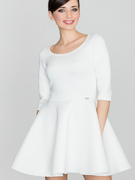 Sukienka trapezowa damska mini Lenitif K227 XL Ecru (5902194304306)
