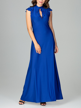 Плаття вечірнє довге жіноче Lenitif K486 M Синє (5902194353854)