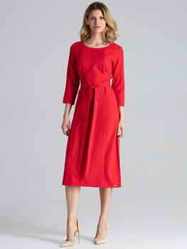 Sukienka midi jesienna damska Figl M631 S Czerwona (5902194361019)