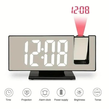 Электронные настольные часы с проекцией времени на потолок с LED дисплеем и будильником