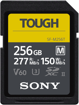 Карта памяти Sony SDXC 256GB C10 UHS-II U3 V60 R277/W150MB/s Tough (SFM256T.SYM)