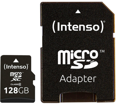 Карта памяти Intenso microSDXC 128GB Class 10 + SD адаптер (3413491)