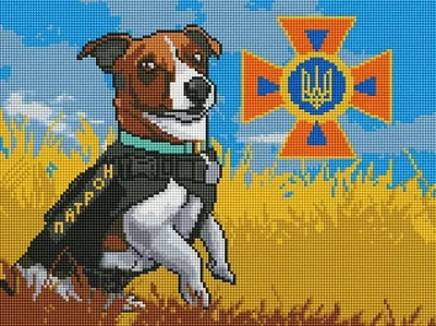 Алмазна мозаїка "Пес Патрон" 30х40 см