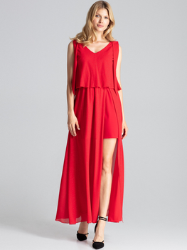 Sukienka wieczorowa długa letnia damska Figl M691 M Czerwona (5902194376167)