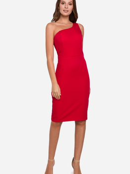 Sukienka ołówkowa damska z rozcięciem Makover K003 M Czerwona (5903068457456)