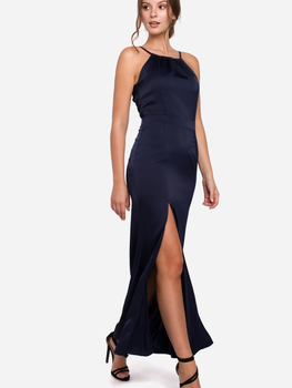 Плаття довге літнє жіноче Makover K042 S Темно-синє (5903068463518)