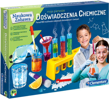 Zestaw do eksperymentów naukowych Clementoni Moje Pierwsze Doświadczenia Chemiczne (8005125607747)