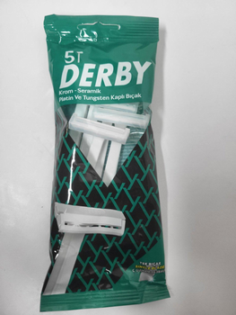 Верстати, бритва одноразова Derby з одним лезом 5 шт. ( Туреччина)