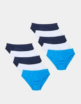 Труси плавки бріфи Matalan для хлопчика, комплект 10 штук, блакитні, сині, білі, розміри 140-146