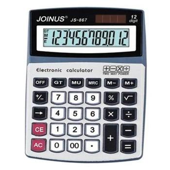 Калькулятор Joinus JS-867 настільний офісний 12 розрядний Grey