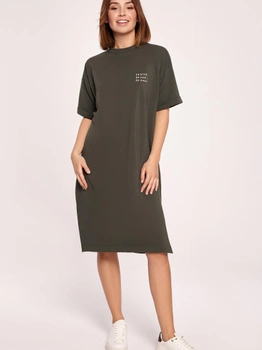 Плаття-футболка міді літнє жіноче BeWear B194 L Хакі (5903887620390)