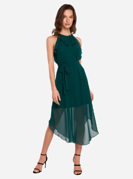 Sukienka na ramiączkach damska elegancka Makover K137 M Zielona (5903887669542)