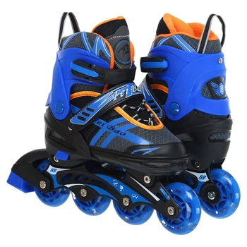 Роликовые коньки раздвижные Fei Bao 1789 размер 39-42 Black-Blue-Orange