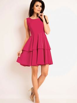 Sukienka trapezowa damska mini Awama A163 S Różowa (5902360556843)