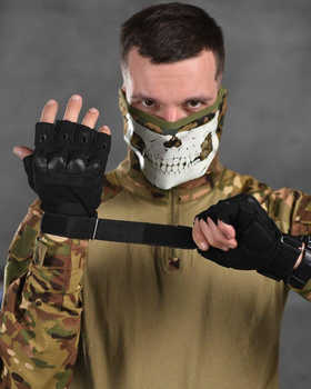 Рукавички безпалі OUTDOOR TACTICS із захистом black L