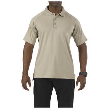 Футболка поло тактическая с коротким рукавом 5.11 Performance Polo - Short Sleeve, Synthetic Knit XS Silver Tan