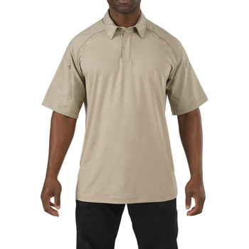 Футболка Поло тактична з коротким рукавом 5.11 RAPID PERFORMANCE POLO - SHORT SLEEVE L Silver Tan