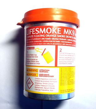 Плавучая дымовая шашка LIVESMOKE MK9. Цветной оранжевый дым