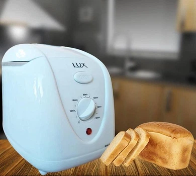 Хлебопечка электрическая Luxell LX 9220 компактная белая для выпечки хлеба кирпичиком 500Вт без замеса теста