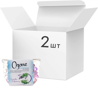 Упаковка освіжувачів повітря Ozone Crystal Beads Лаванда та розмарин кристалічний на основі гелю 150 г х 2 шт (4820019801629)