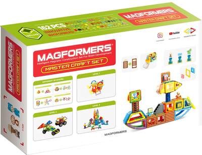 Klocki magnetyczne Magformers Magnet Master craft 162 elementy (8809465537708)