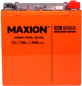 Мото аккумулятор Maxion YB30L-BS GEL 12 В 28 А/час 200 A (4820219072669)