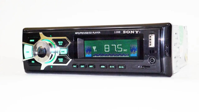 Автомагнітола JSD-1288 підключення 1DIN 4х50W + USB 2.0 порт/USB/SD/MMC карти/Fm/Aux та Пульт ДУ Чорний (10517)