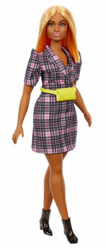 Lalka Mattel Barbie Fashionistas Doll with Puff Sleeve Plaid Blazer Dress 29 cm (887961900217)