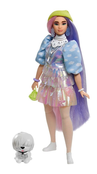 Lalka z akcesoriami Mattel Barbie Promo Extra Moda z różowo-fioletowymi włosami 30 cm (887961931891)