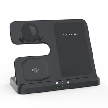 Беспроводная зарядная док-станция VIKEFON 3 в 1 для смартфонов / наушников / часов Samsung, черная (74037530)
