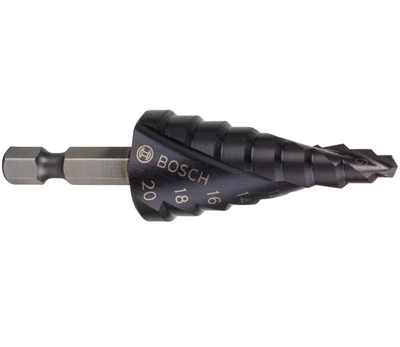 Свердло конусне ступінчасте по металу Bosch HSS-AlTiN 4-20 мм HEX 1/4" (2608588070)