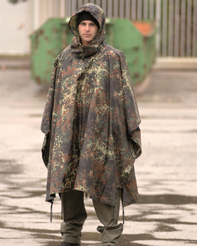 Пончо тактичне Mil-Tec One size Камуфляж Плащ-палатка RipStop PONCHO PE R/S 780GR. FLECKTARN (10630021)