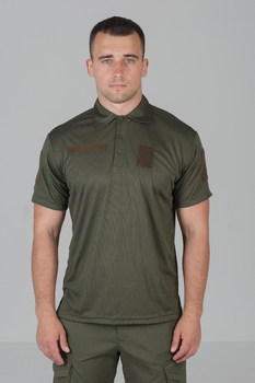 Чоловіча потовідвідна футболка Поло Coolmax у кольорі олива 54