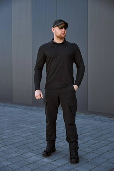 Костюм Поло з довгим рукавом та штани Kayman чорного колору для поліції M
