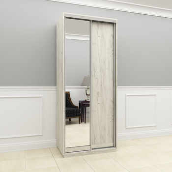 Шафа-купе Viant Light1 ДСП/Дзеркало 900х450x2200 мм Дуб крафт білий