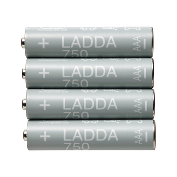 Набор аккумуляторных батареек IKEA LADDA зеленый 750mAh 4 шт 905.098.19