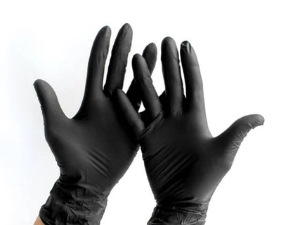Перчатки нитриловые (черные),100 шт (50 пар) CEROS, S