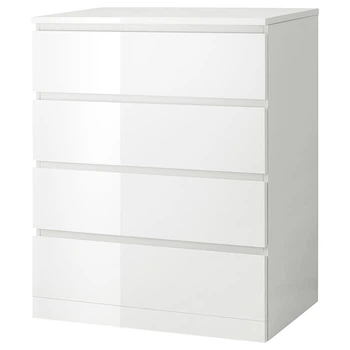 Комод MALM Ikea (Ікея) Колір Білий глянець, 504.240.54