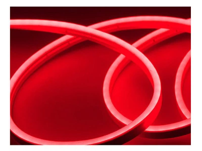 Лента силикон LED Neon 24v 25см красная гибкая боковое свечение ширина 12мм высота 6мм