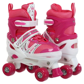 Роликовые коньки раздвижные Zelart Power Super Roller 9454 размер 39-42 Pink-White